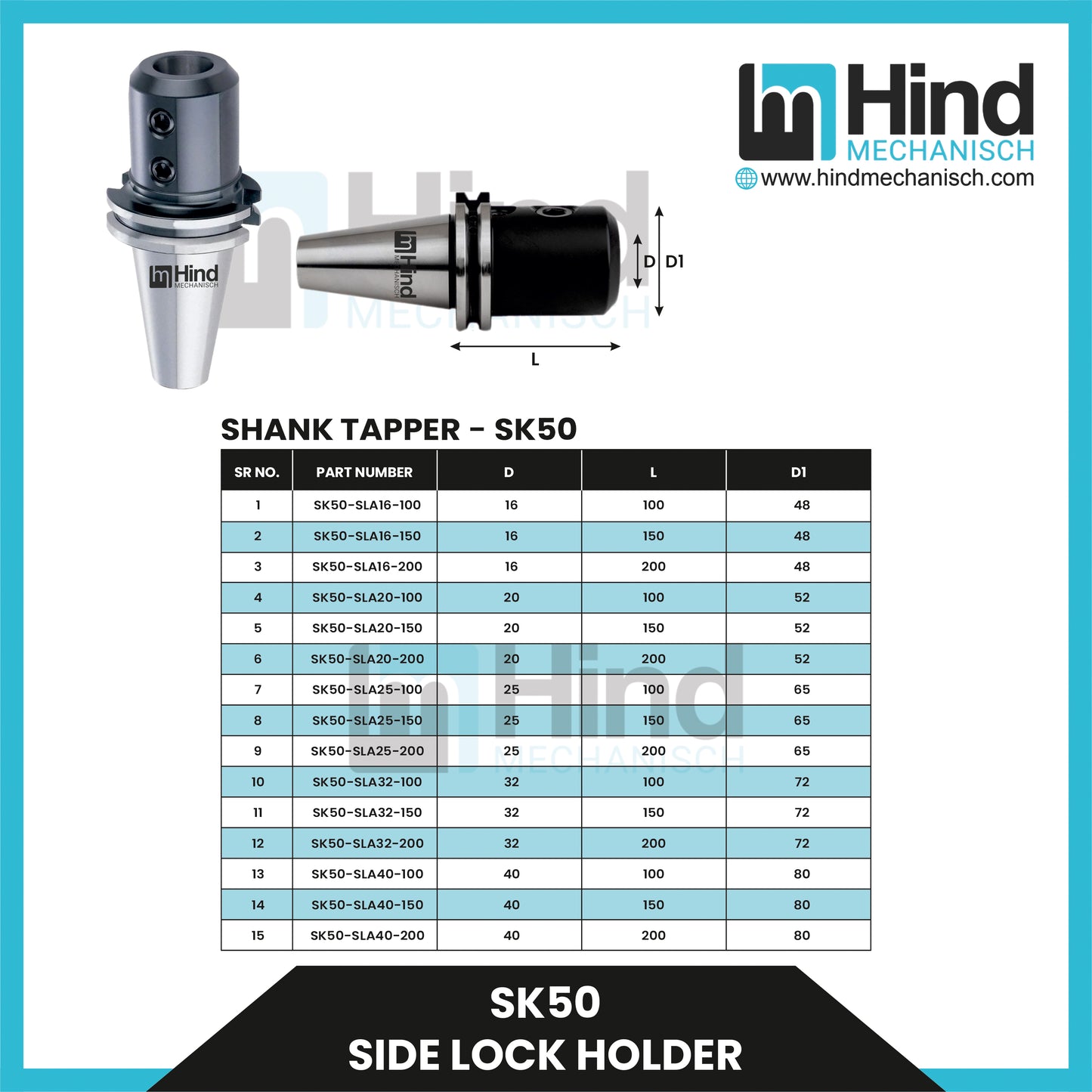SK50 Side Lock Tool Holder