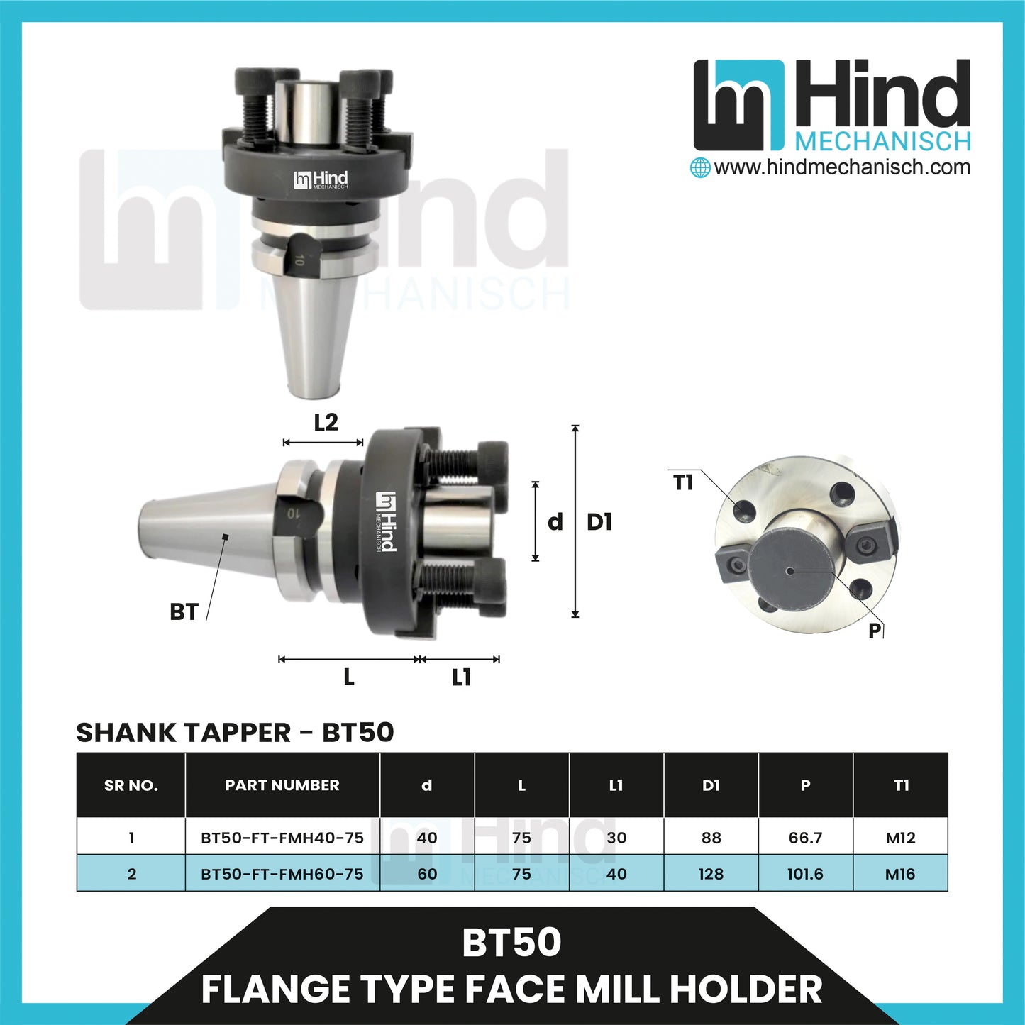 BT50 Flange Type Tool Holder