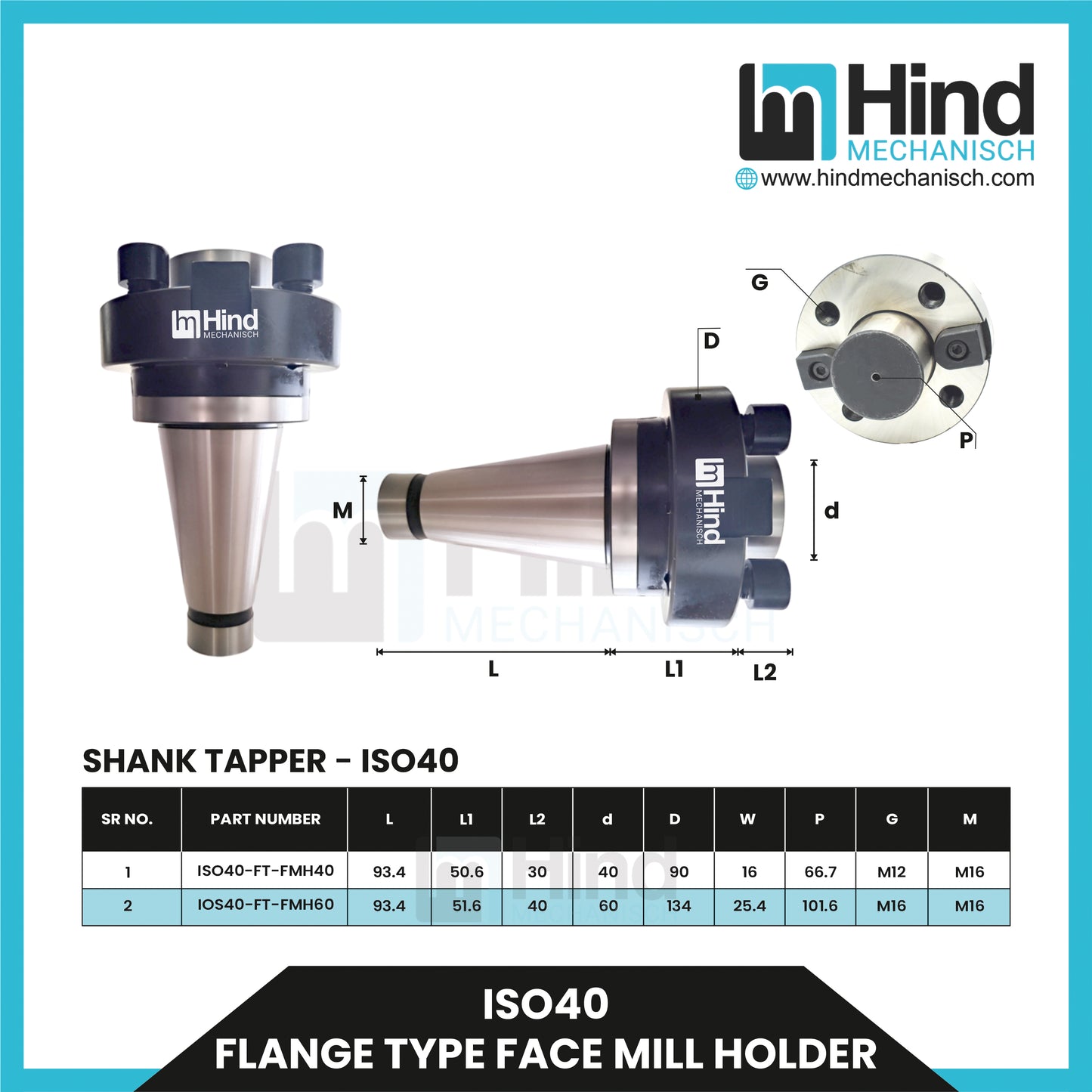 ISO40 Flanges Type Tool Holder (UPTO 100)
