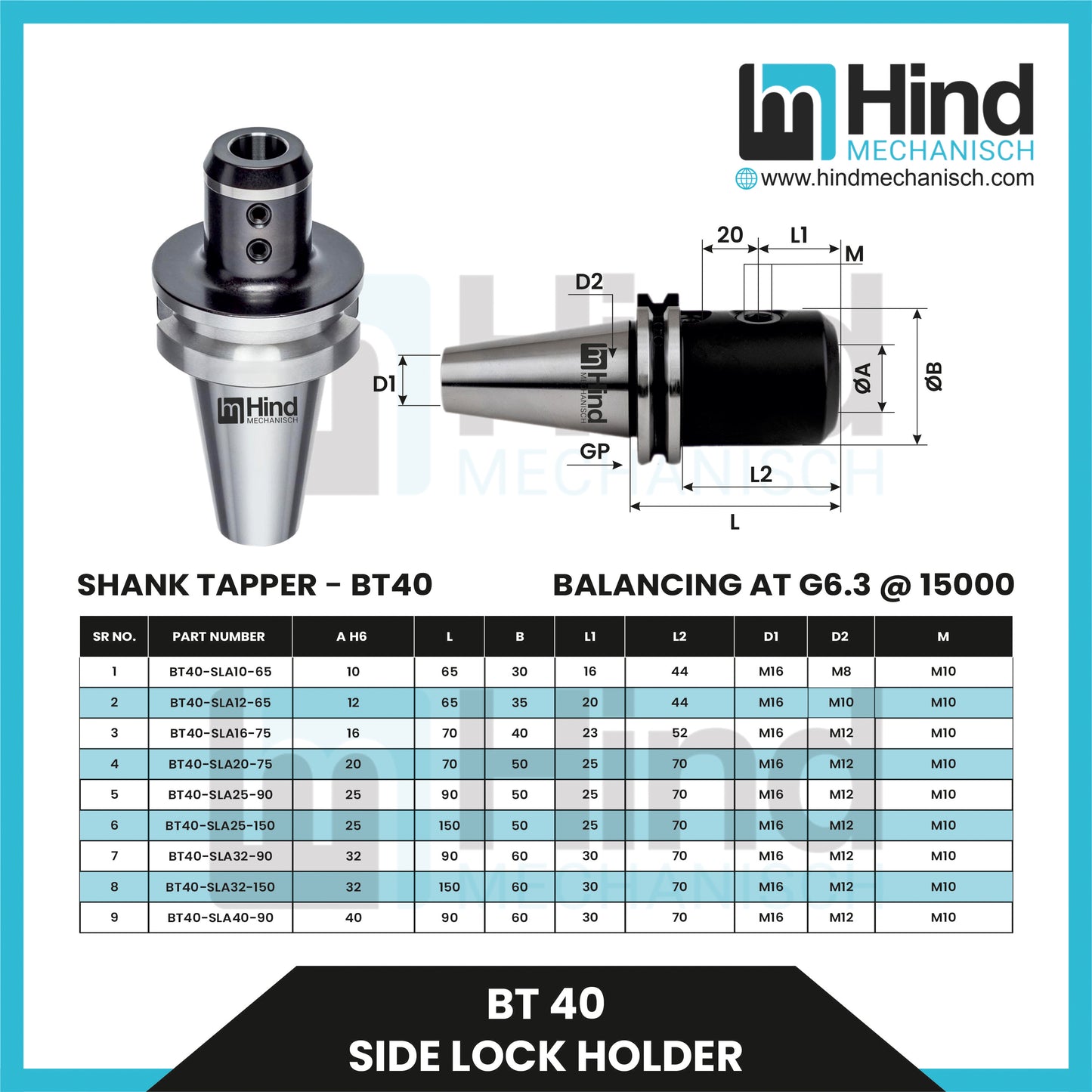 BT40 Side Lock Tool Holder