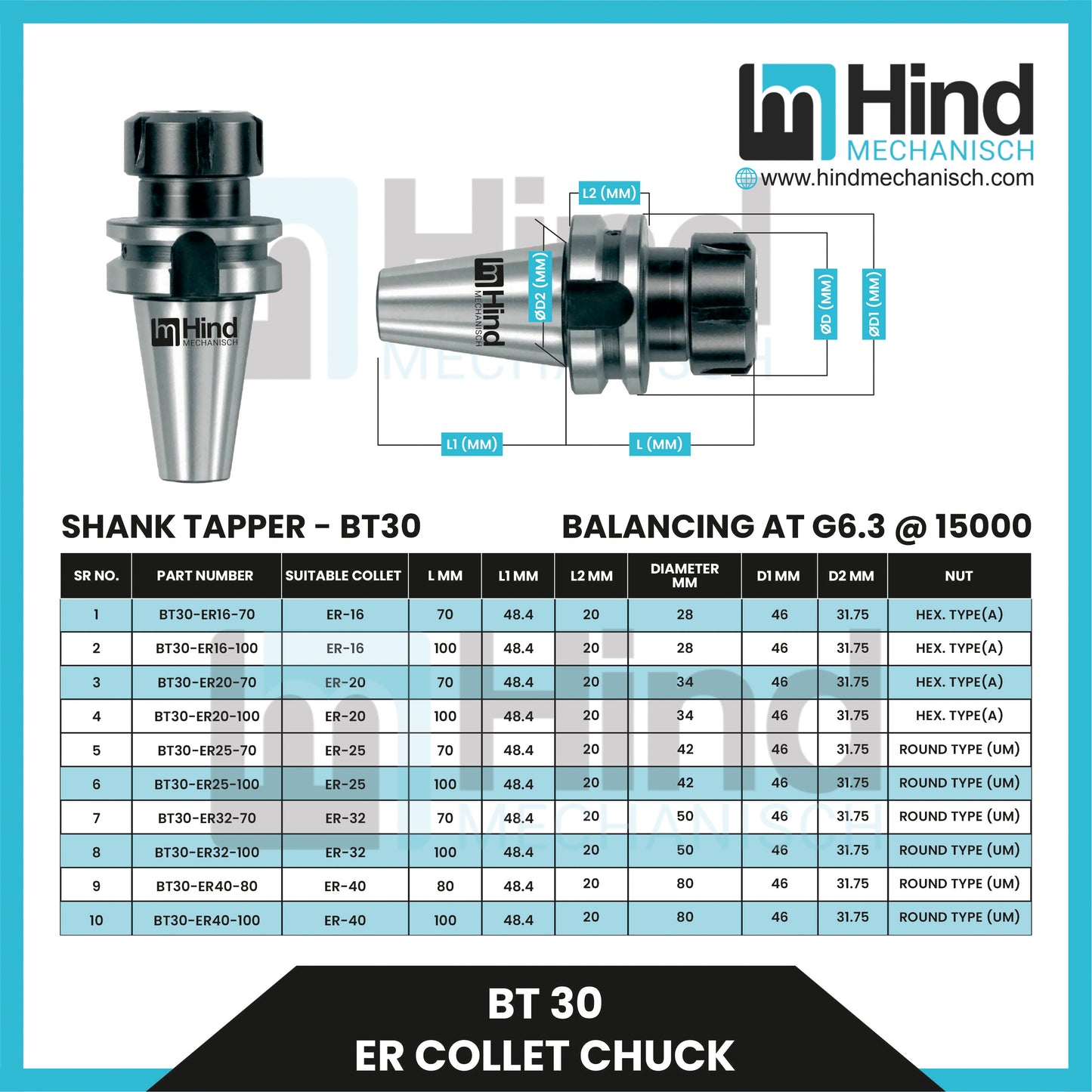 BT30 Side Lock Tool Holder