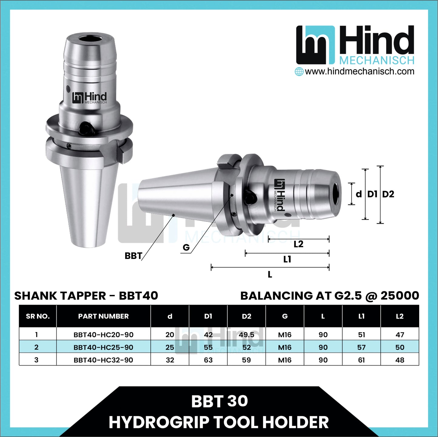 BBT30 Hydrogrip Tool Holder