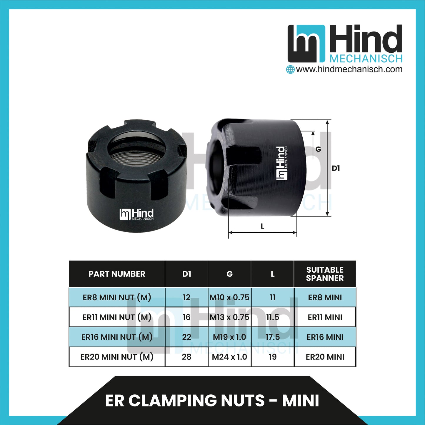 ER Mini Clamping Nuts