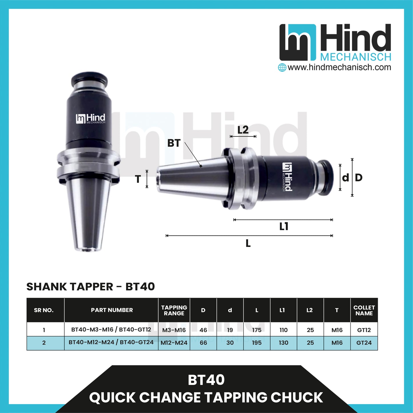 BT40 Quick Change Tool Holder
