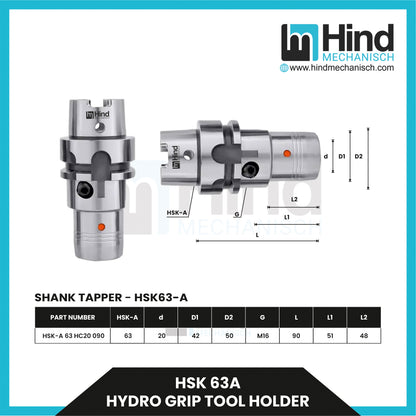 HSK63-A Hydrogrip Tool Holder (100L)