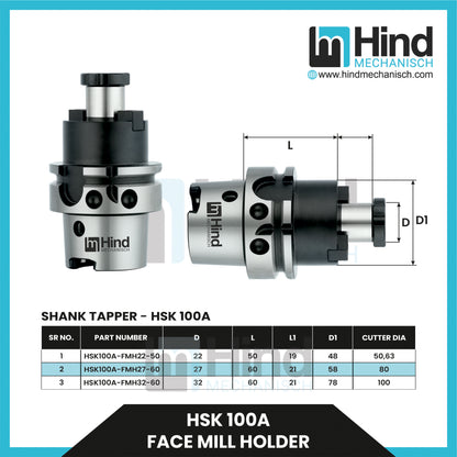 HSK100-A Face Mill Tool Holder(UPTO 100)