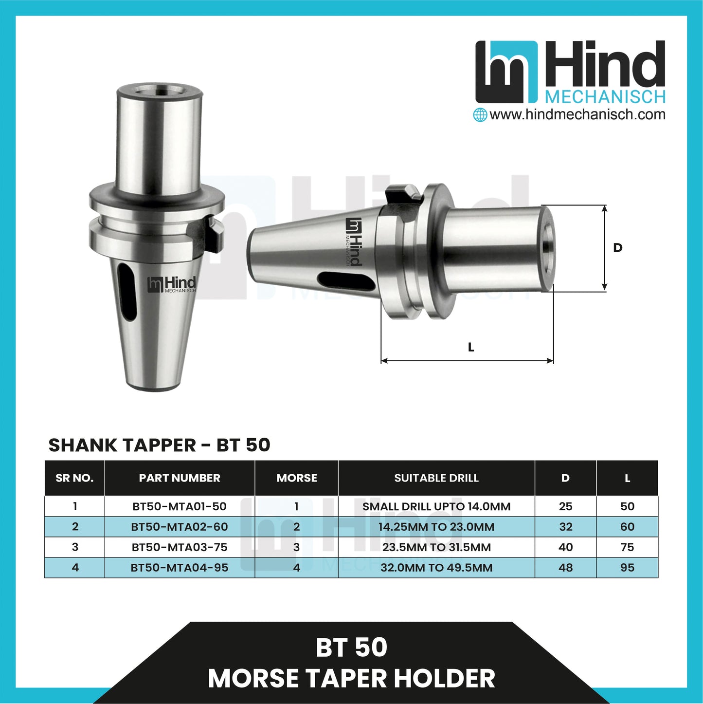 BT50 Morse Taper Tool Holder