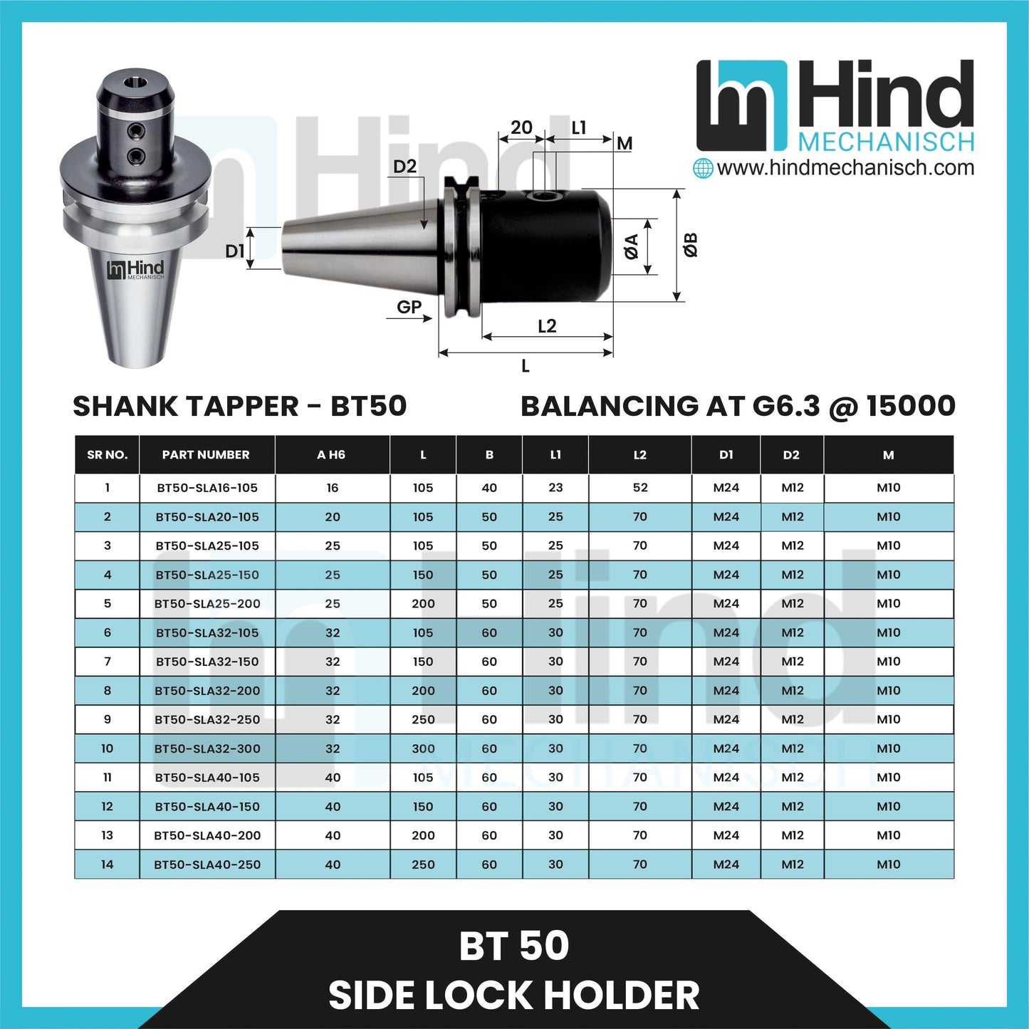 BT50 Side Lock Tool Holder
