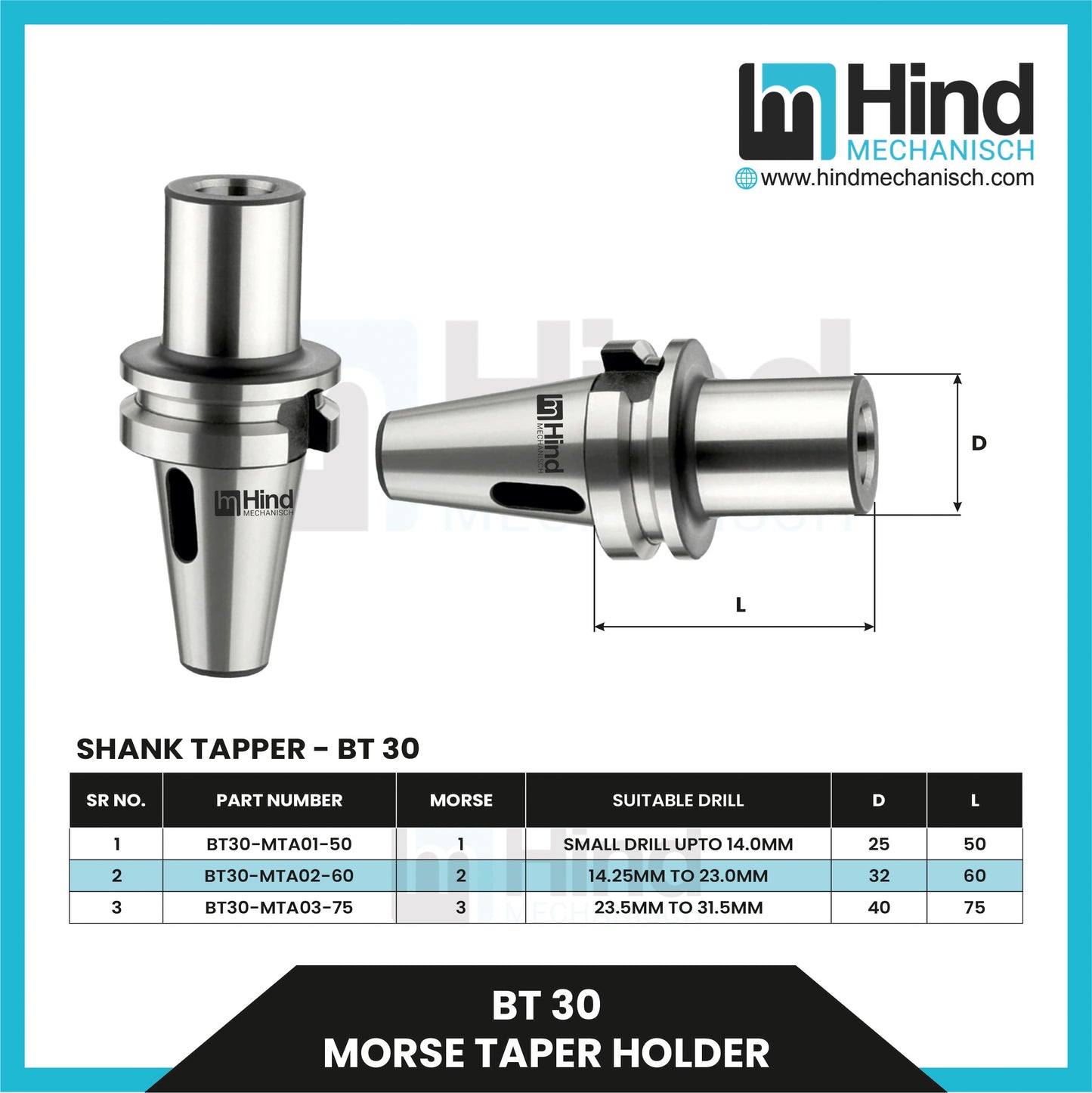 BT30 Morse Taper Tool Holder S.N.