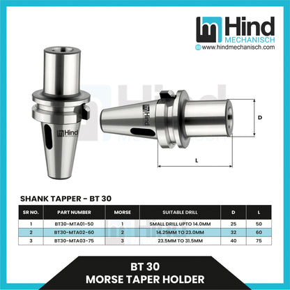 BT30 Morse Taper Tool Holder S.N.