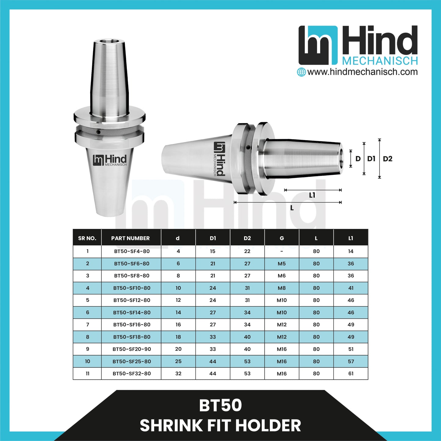 BT50 Shrink Fit Tool Holder