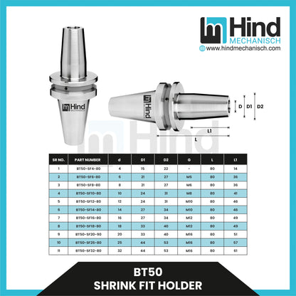 BT50 Shrink Fit Tool Holder