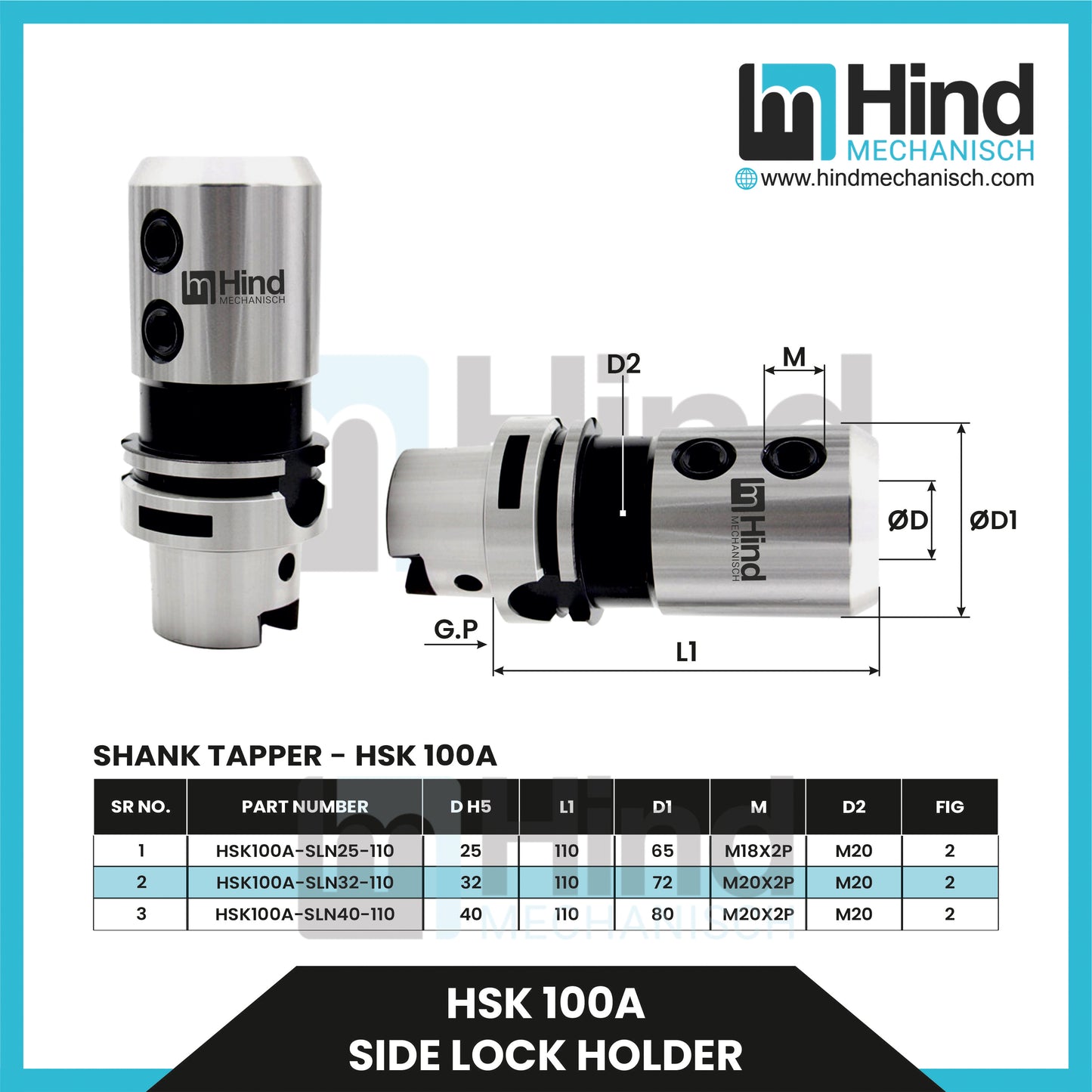 HSK100-A Side Lock Tool Holder