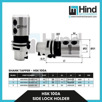 HSK100-A Side Lock Tool Holder