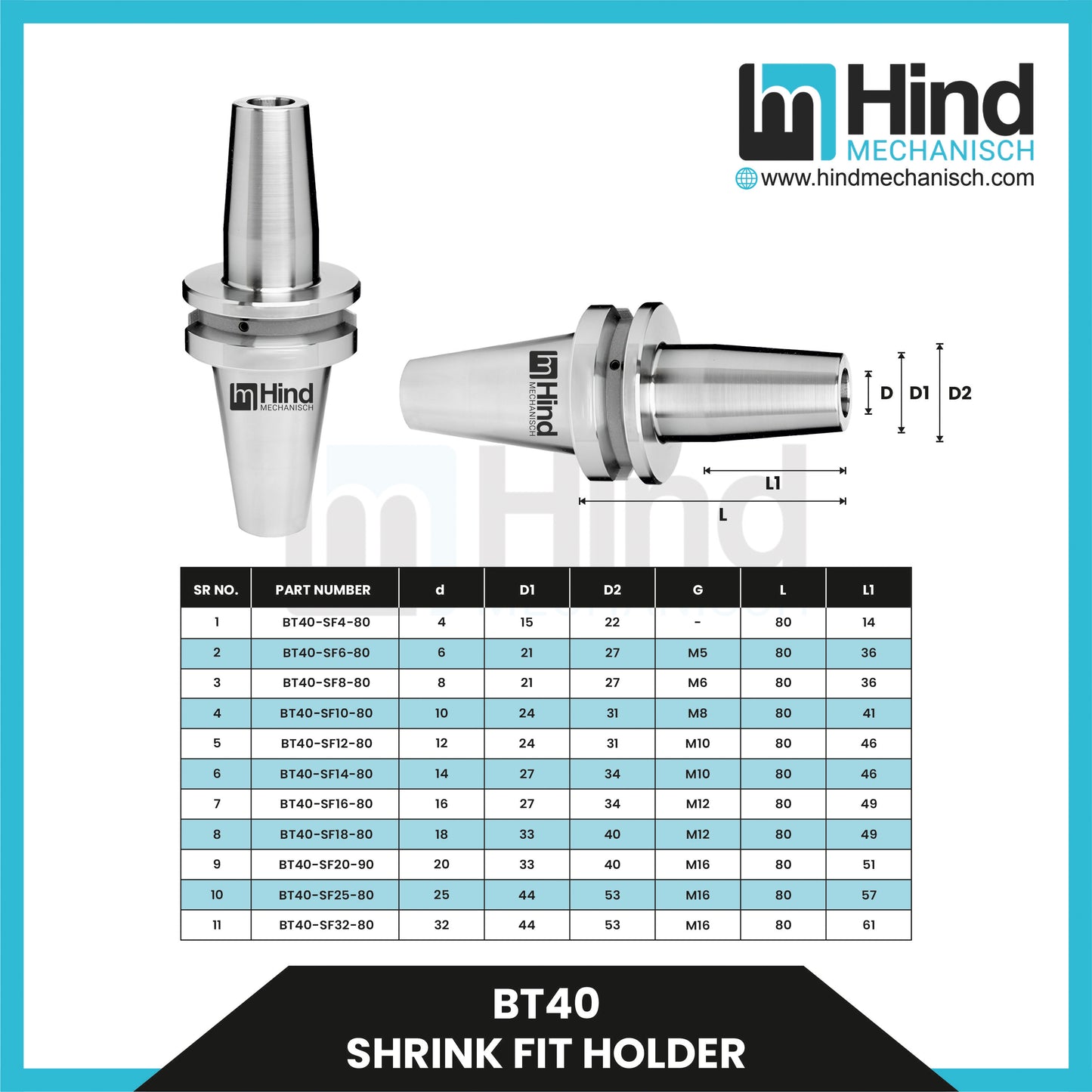 BT40 Shrink Fit Tool Holder