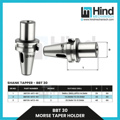 BBT30 Morse Taper Tool Holder