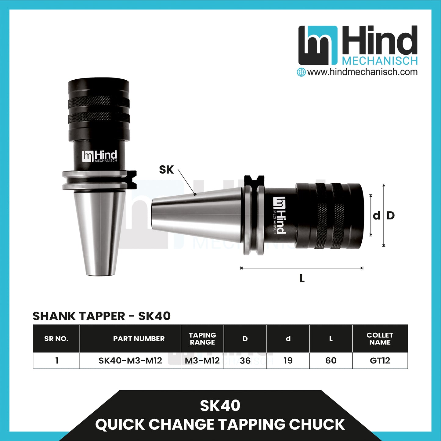 SK40 Quick Change Tool Holder